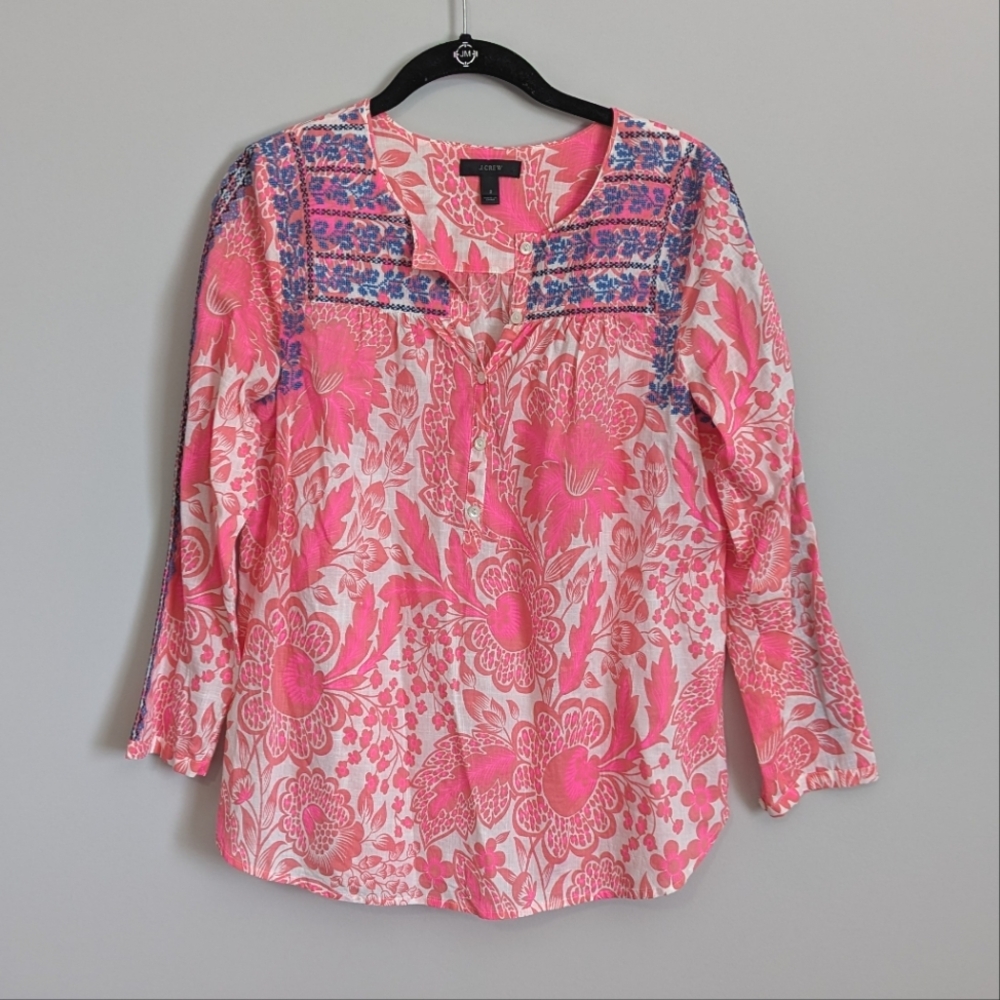 J. Crew Floral Embroidery Top